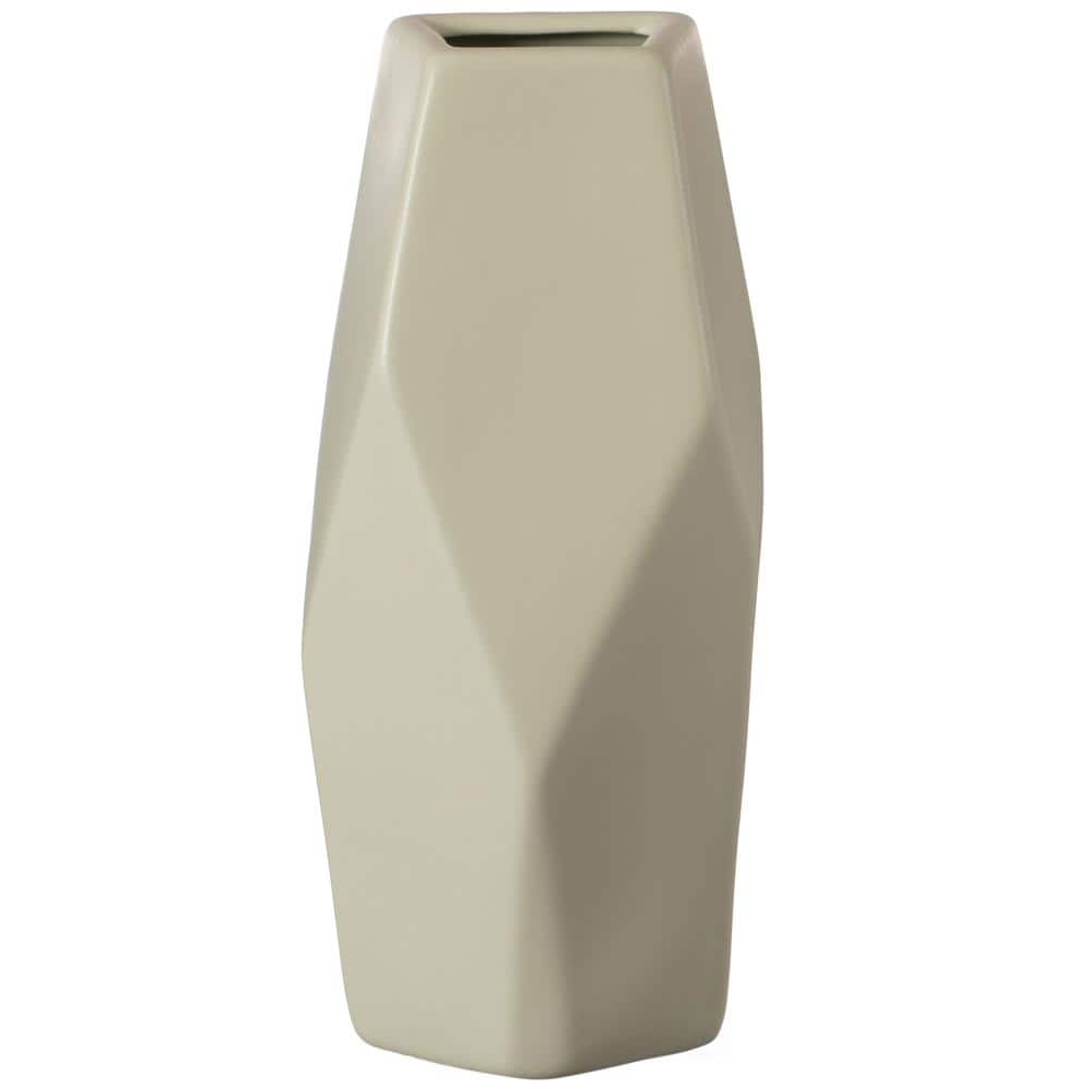 Elegant Ceramic Multi-Paned 15" Decorative Table Vase