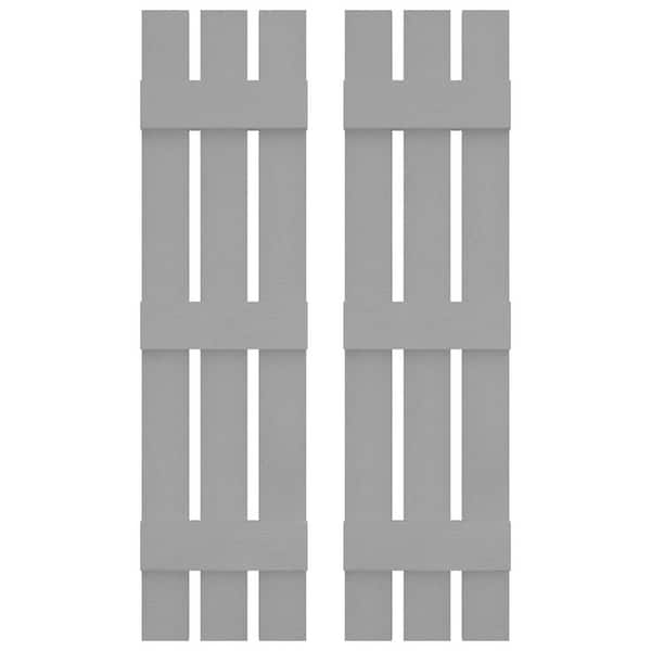 Builders Edge 12 in. W x 71 in. H Vinyl Exterior Spaced Board and Batten Shutters Pair in Paintable