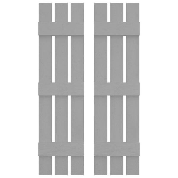 Builders Edge 12 in. W x 80 in. H Vinyl Exterior Spaced Board and Batten Shutters Pair in Paintable