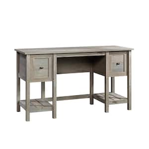 54 in. Rectangular Mystic Oak 2 Drawer Writing Desk with Built-In Storage