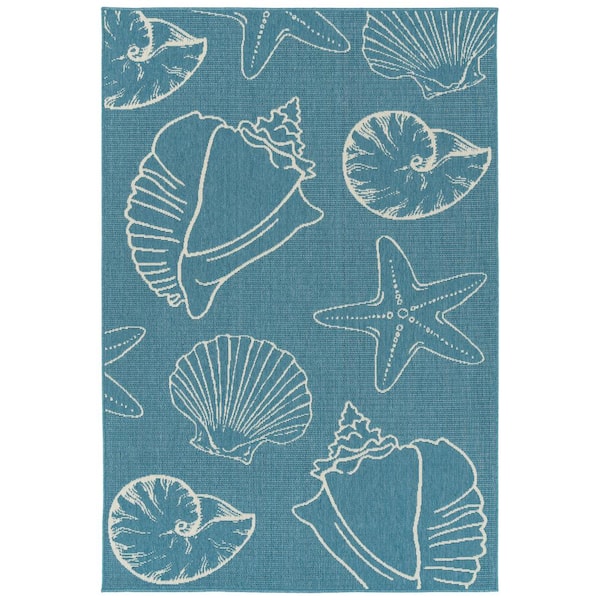 Kaleen Amalie Light Blue 2 ft. 5 in. x 3 ft. 9 in. Indoor/Outdoor Area Rug
