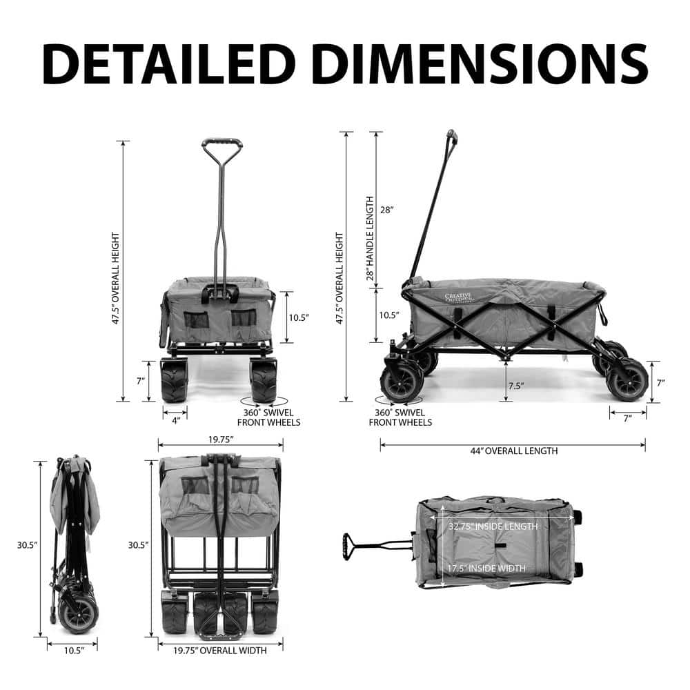 Green Heavy-Duty All-Terrain Folding Utility Wagon