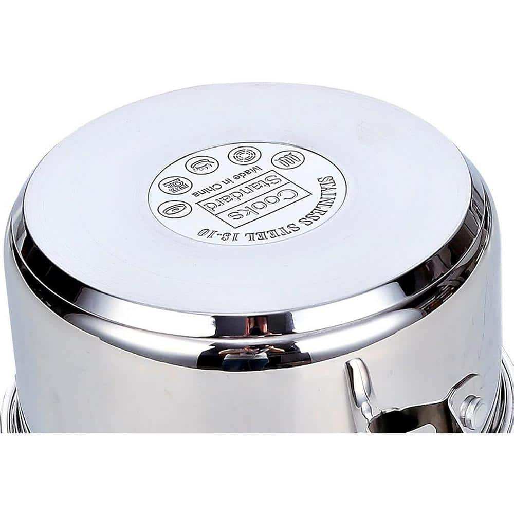 7-Quart Silver Aluminum Stainless Steel Stockpot with Glass Lid
