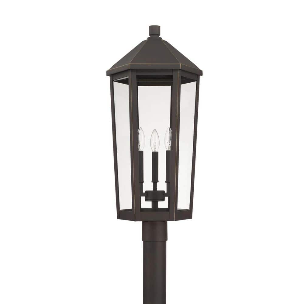 Ellsworth 3-Light Oiled Bronze Metal Hardwired Outdoor Weather Resistant Post Light with No Bulbs Included price history on PriceWatchPro