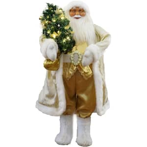 36 in. Christmas Santa Claus with Prelit Christmas Tree, Music, Lights and Motion