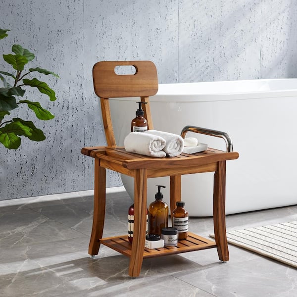 OasisSpace Bamboo Shower Bench, 19