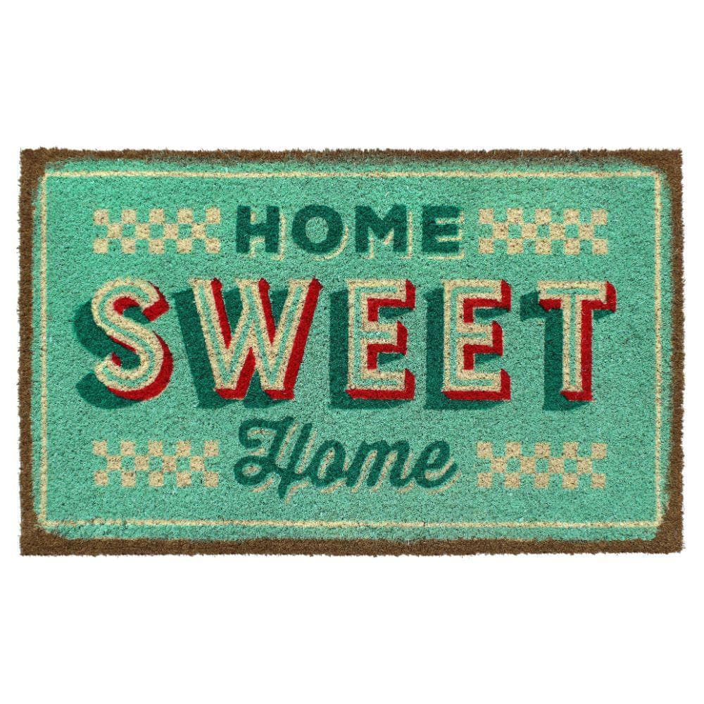 Welcome Home Sweet Home Retro Multi 18 in. x 30 in. Coir Non-Slip Outdoor D