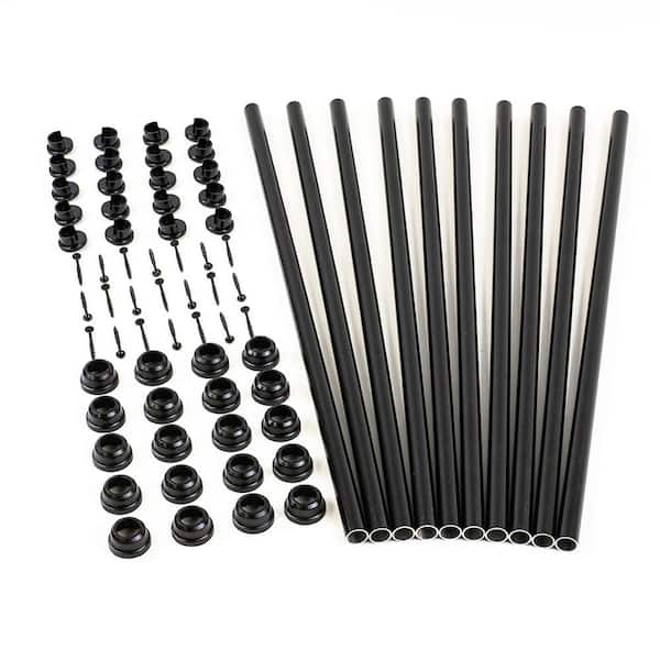 SNAP 'N LOCK 25 in. Snap and Lock Polycarbonate with Aluminum Baluster Kits Round (Case with 10 Kits)
