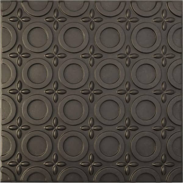 Ekena Millwork 19-5/8"W x 19-5/8"H Abstract EnduraWall Decorative 3D Wall Panel, Weathered Steel (12-Pack for 32.04 Sq.Ft.)