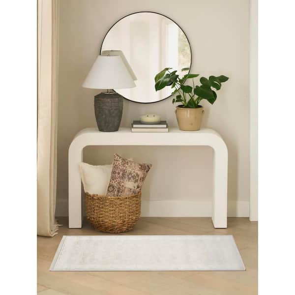 Dekor Light Grey 2 ft. x 4 ft. Medallion Traditional Area Rug