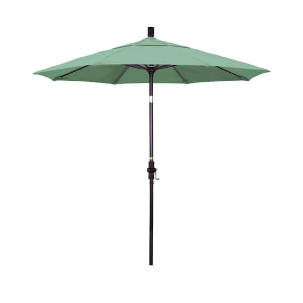 California Umbrella 7.5 ft. Bronze Aluminum Market Patio Umbrella Collar Tilt Crank Lift in Spa Pacifica