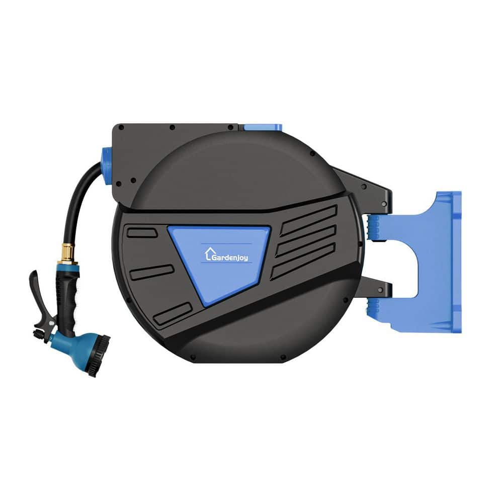Retractable 1/2 in. x 130 ft. Garden Hose Reel with 180° Swivel and Automatic Retraction-Wall Mounted, Blue price history on PriceWatchPro