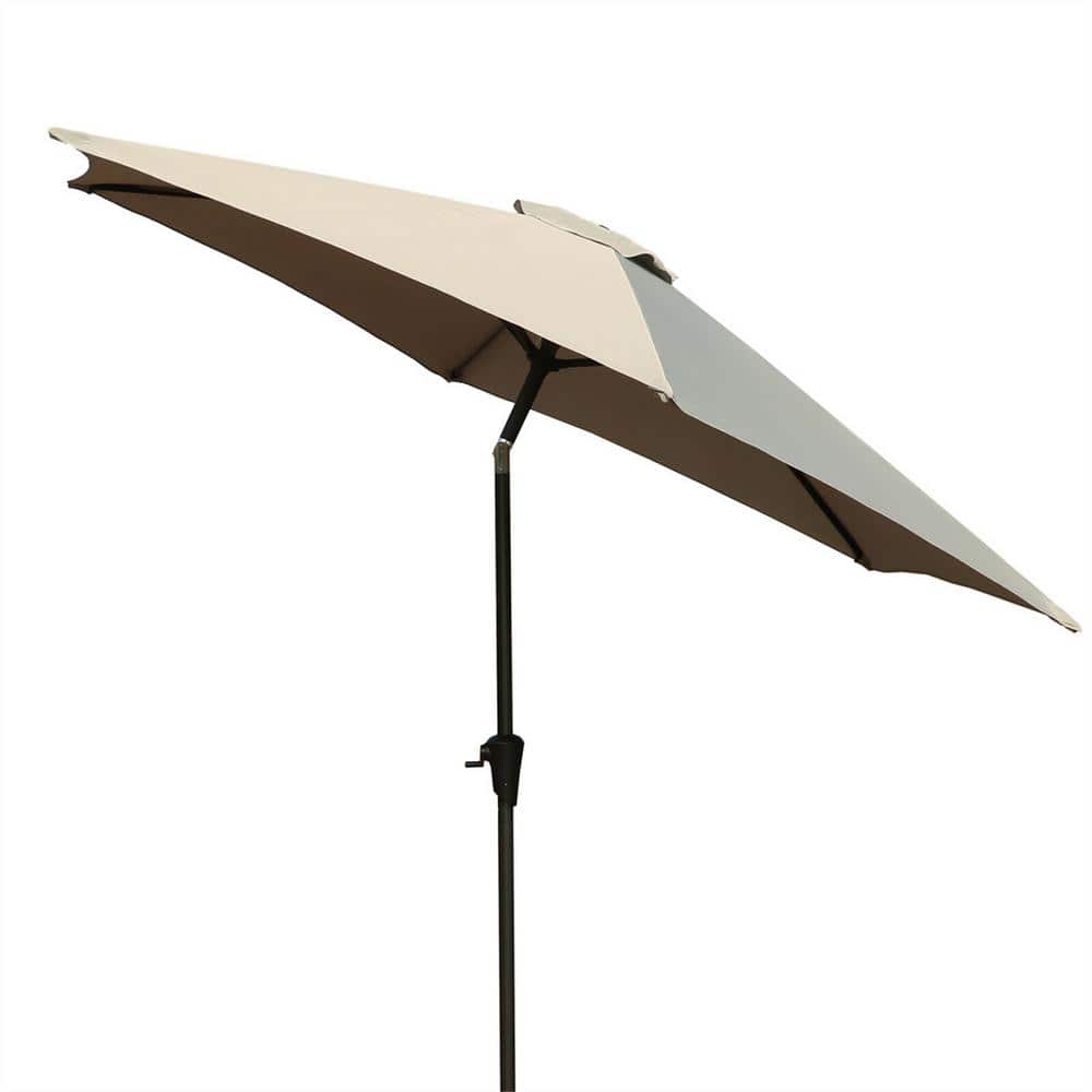 9 ft. Market Patio Umbrella in Gray with Carry Bag