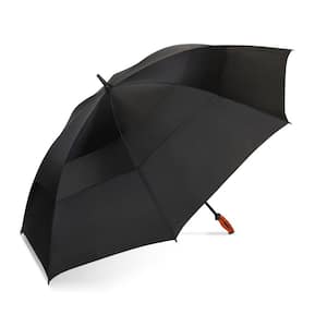 58 in. Manual Golf Sport Stick Black Polyester Vented Umbrella