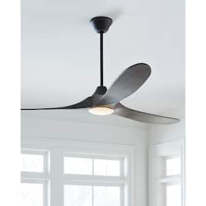 Maverick Max LED 70 in. Integrated LED Indoor/Outdoor Aged Pewter Ceiling Fan with Light Grey Weathered Oak Blades