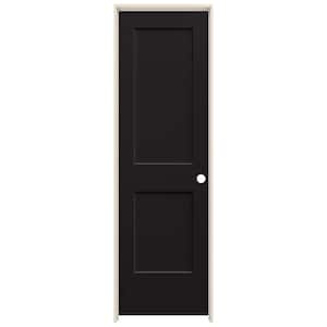 24 in. x 80 in. Monroe Black Painted Left-Hand Smooth Solid Core Molded Composite MDF Single Prehung Interior Door