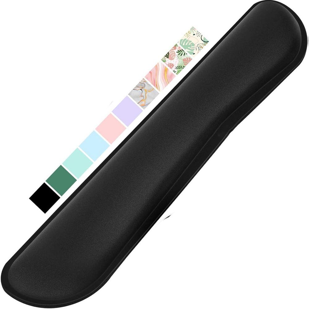 Upgrade Enlarge Silky Gel Memory Foam Wrist Rest for Keyboard and Mouse Black 3 Piece Ergonomic Pain Relief Support