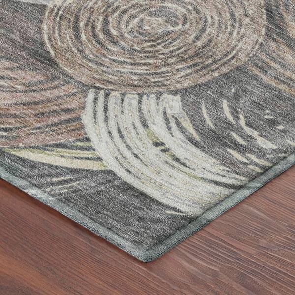 Mayfield Premium Machine Washable Abstract AMF2267 Brown 10 ft. x 14 ft. Area Rug