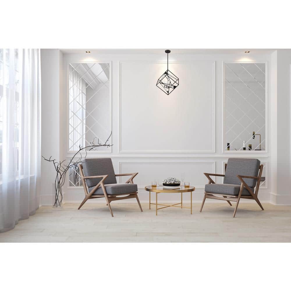 Corrietes 23'' Matte Black Geometric Glass Pendant Light
