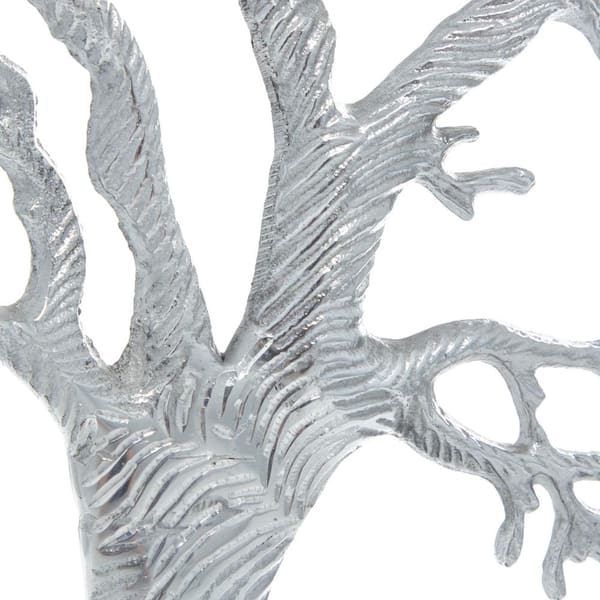 Litton Lane Silver Aluminum Tree Sculpture 31325 - The Home Depot