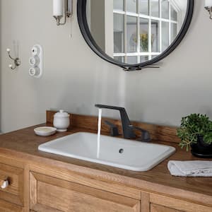 8 in. Widespread Deck Mount 2-Handle Bathroom Faucet with Pop Up Drain in Matte Black