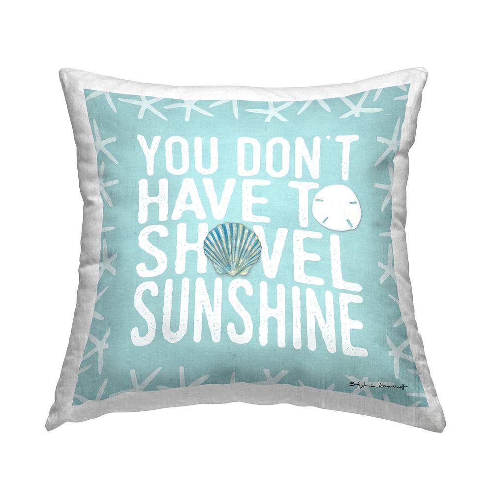 Don't Have to Shovel Sunshine Funny Nautical Winter Blue Abstract Polyester 18in. X 18in. Throw Pillow price history on PriceWatchPro