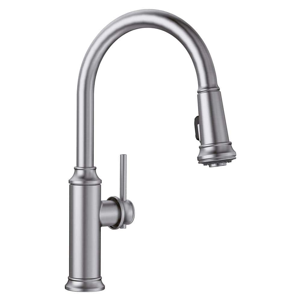 Blanco EMPRESSA Single Handle Gooseneck Pull-Down Sprayer Kitchen ...