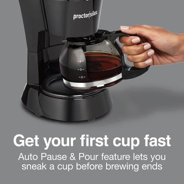 Coffee Maker, 4-Cup, Pause & Serve, Black