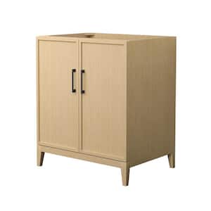 Elan 29 in. W x 21.5 in. D x 34.25 in. H Single Bath Vanity Cabinet without Top in White Oak with Matte Black Trim
