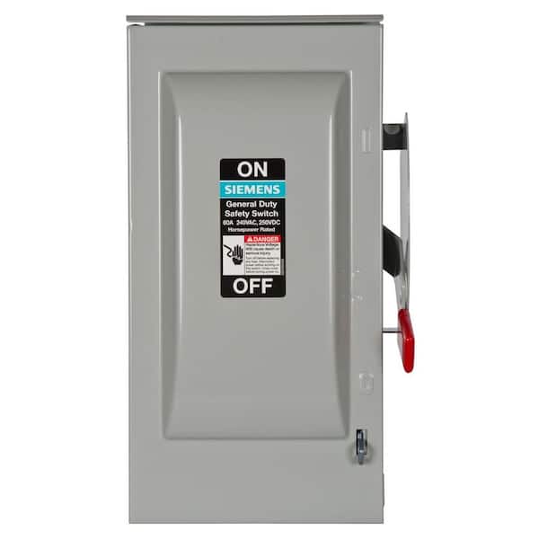 Siemens General Duty 60 Amp 240-Volt 2-Pole Outdoor Fusible Safety Switch with Neutral