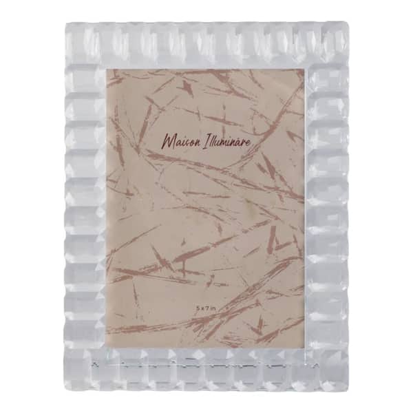 Liv & Skye 5 in. x 7 in. Clear Glass Glam Beveled Edge Photo Frame