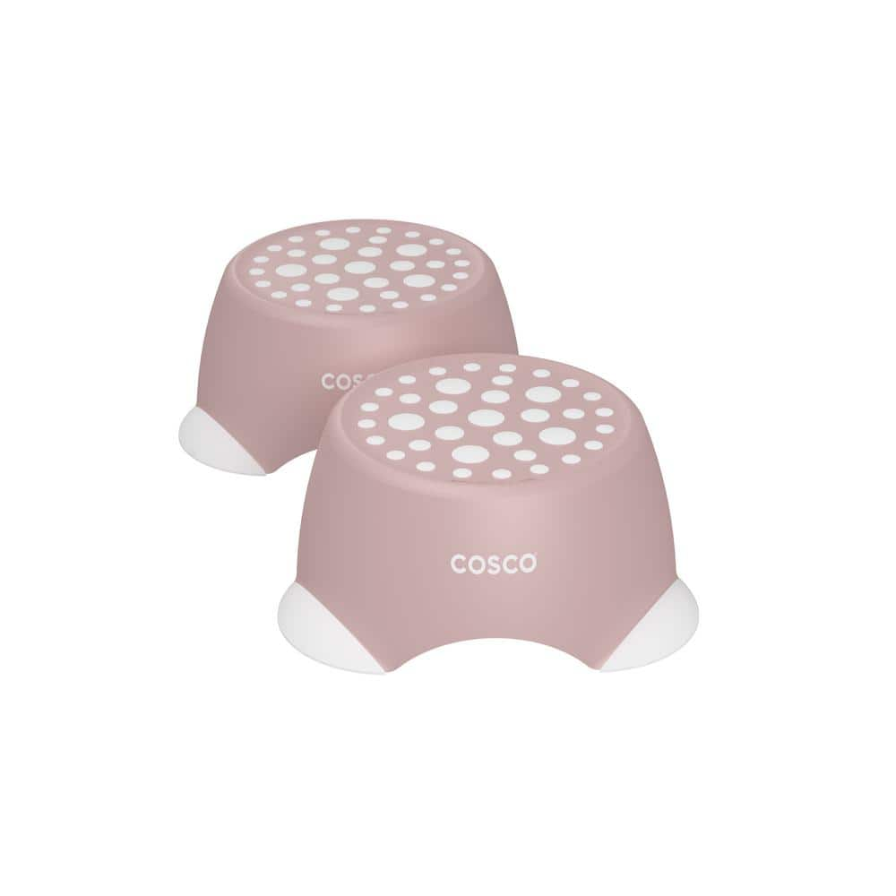 Cosco Kids 1-Step Tall Pink Step Stool (2-Pack)