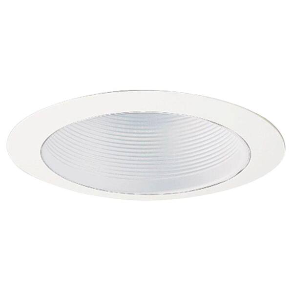 All-Pro 6 in. Gloss White Recessed Ceiling Light Baffle and Trim