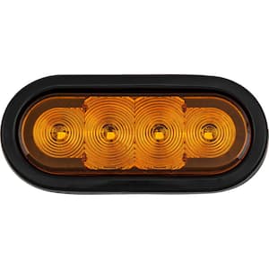 6 in. LED Oval Strobe Light with Amber LEDs and Amber Lens