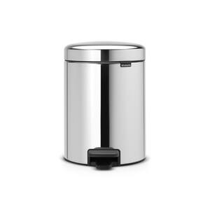 NewIcon 1 Gal. Dual Compartment Brilliant Steel Step-On Recycling Trash Can