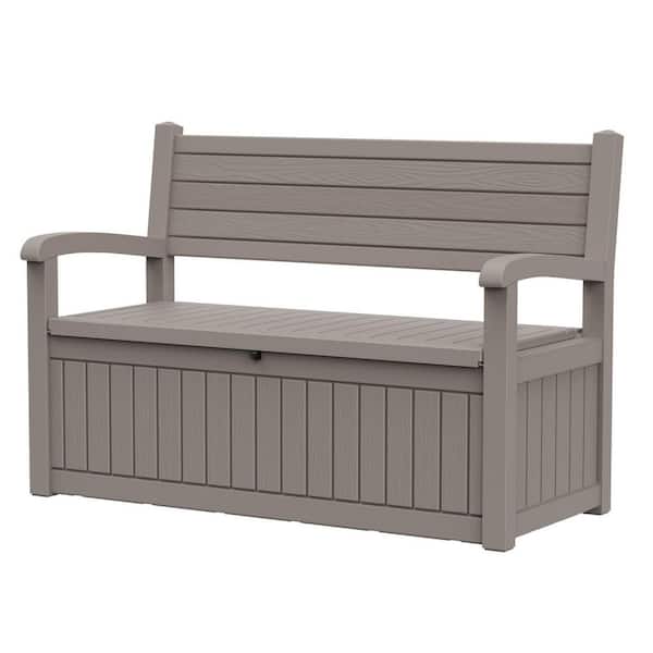 90 Gal. Black Resin Outdoor Storage Bench with Waterproof, Large Entryway Large Lockable Capacity Deck Box