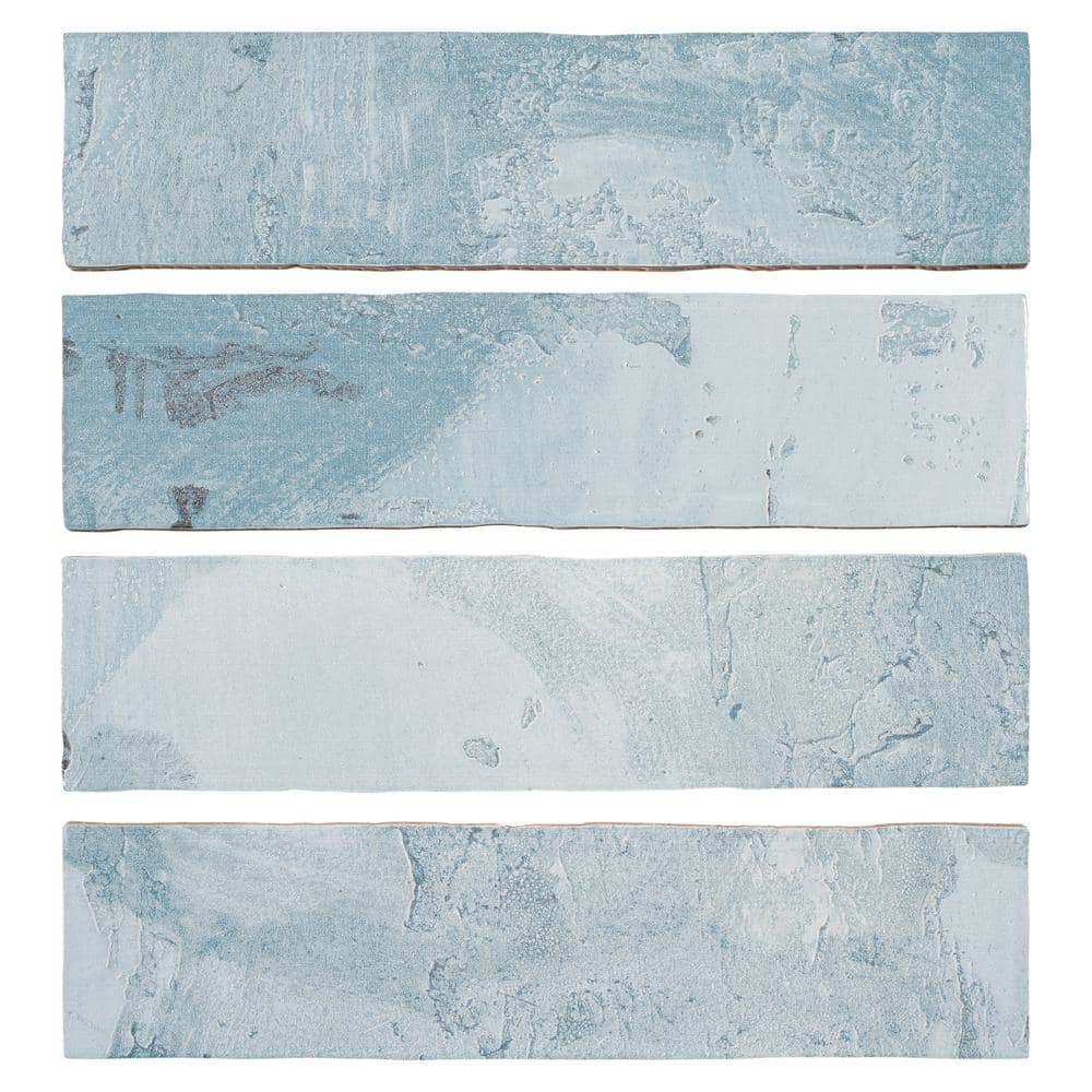 Splash Mermaid Blue Glossy Ceramic Subway Wall Tile