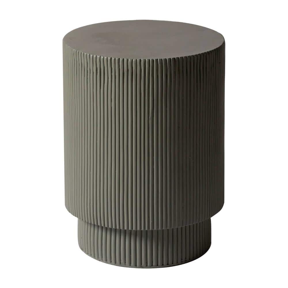 Modern Round Side Table Assembled Fiberstone Accent Table for Indoor and Outdoor Eden Series  (See the picture for the color)