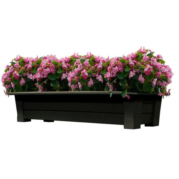 Adams Manufacturing 36 in. x 15 in. Earth Brown Resin Deck Planter