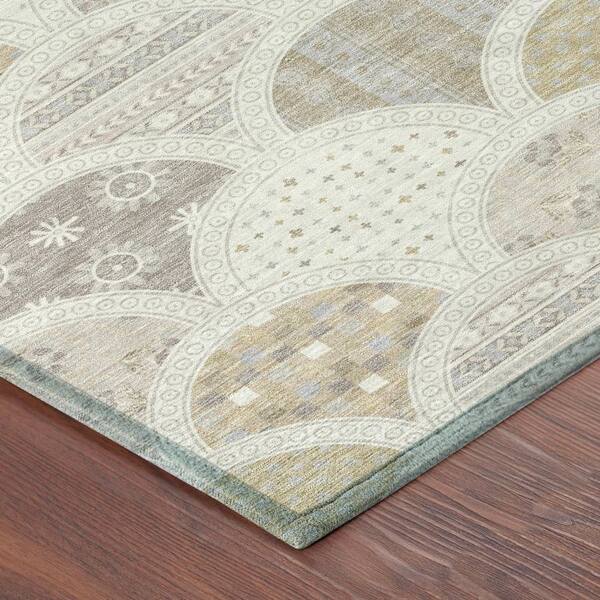 Chantille Machine Washable Indoor/Outdoor Abstract ACN2863 Ivory 5 ft. x 7 ft. 6 in. Area Rug