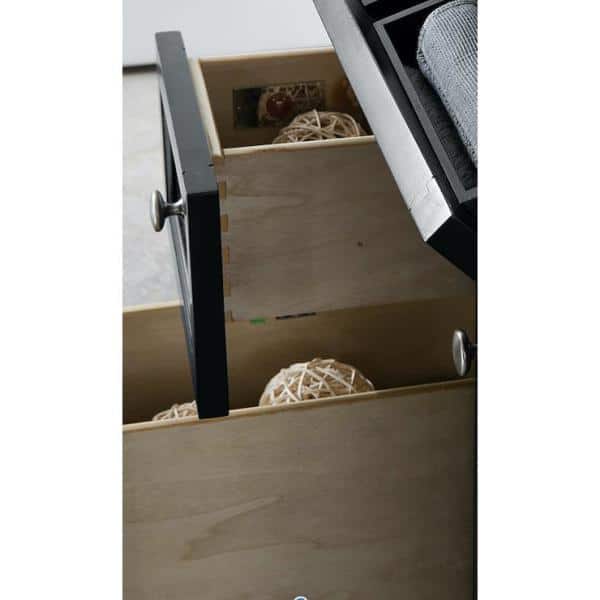 Black Solid Wood Single Vanity Base with Backsplash