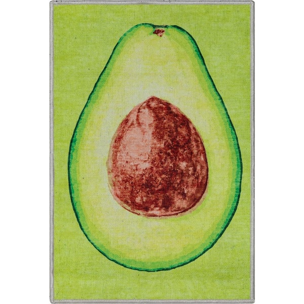 Apollo Avocado Modern Printed Green 2 ft. x 3 ft. Area Rug
