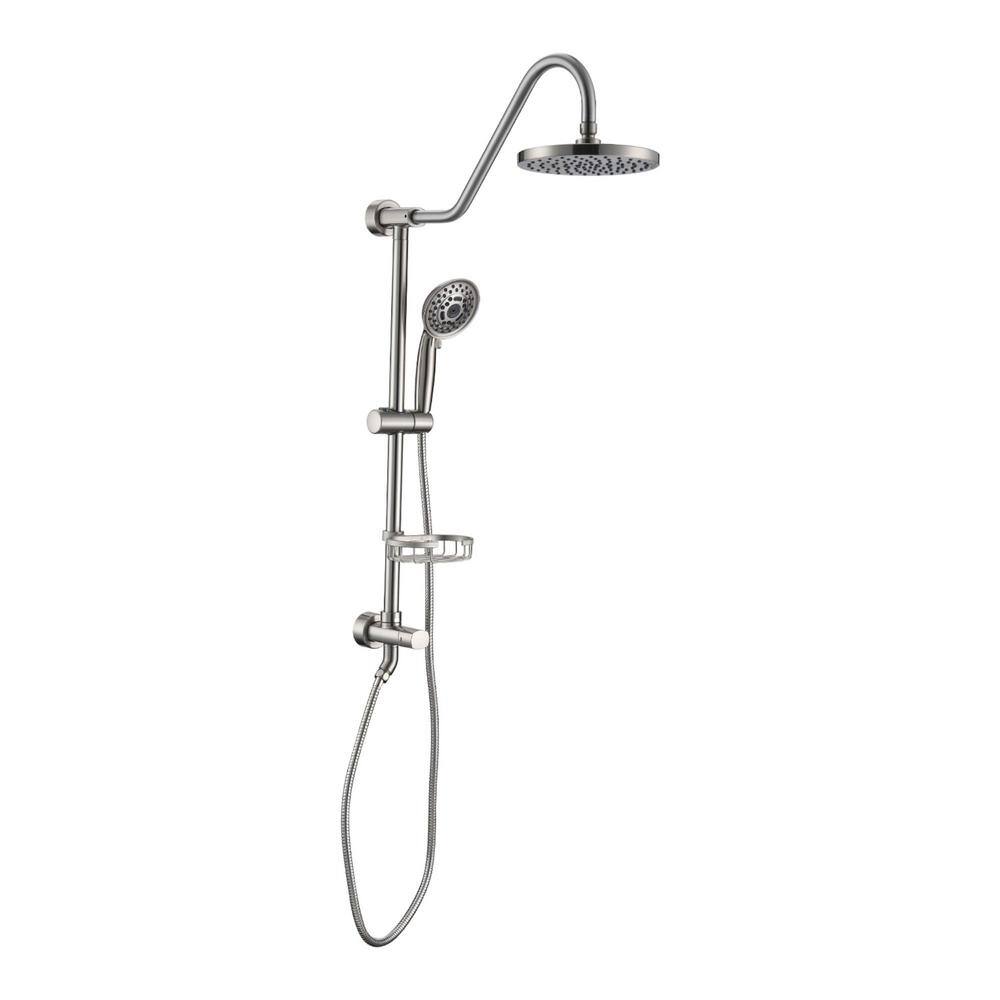 Aurora Decor ACA 5Spray 8 in. Round Shower System Kit with Hand Shower
