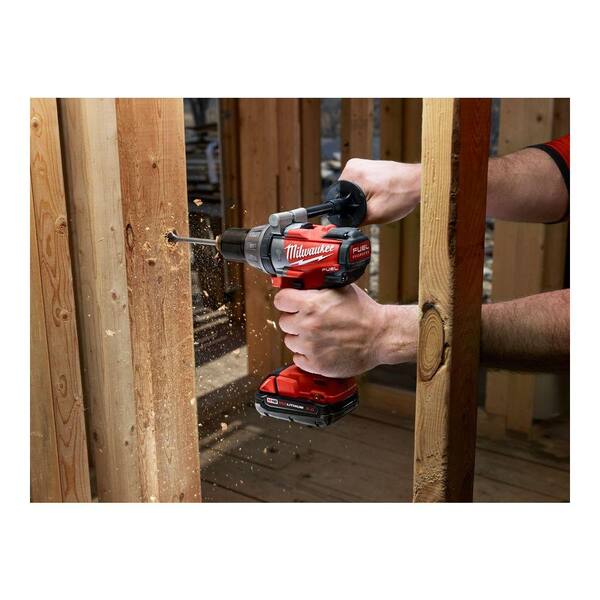 Milwaukee - M18 FUEL 18-Volt Lithium-Ion Brushless 1/2 in. Hammer Drill/Driver Compact Battery Kit
