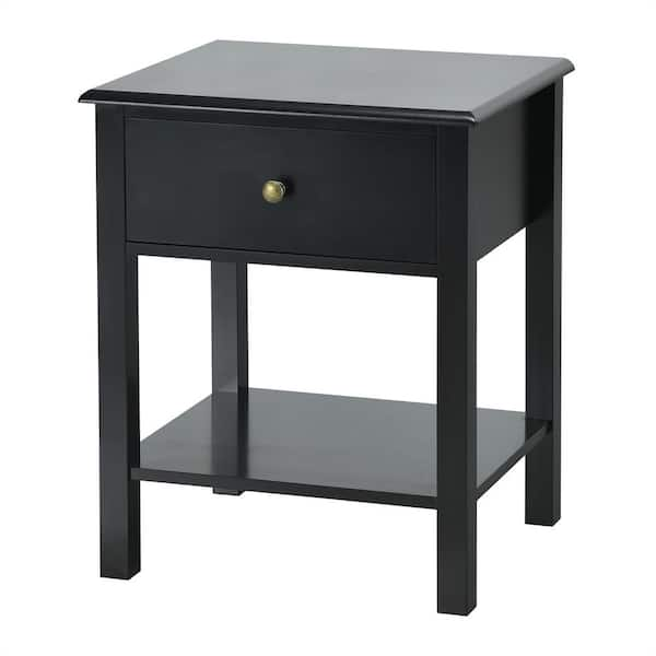 costway black nightstand