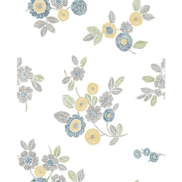 A-Street Prints Malaga Grey Floral Paper Strippable Roll (Covers 56.4 sq. ft.)