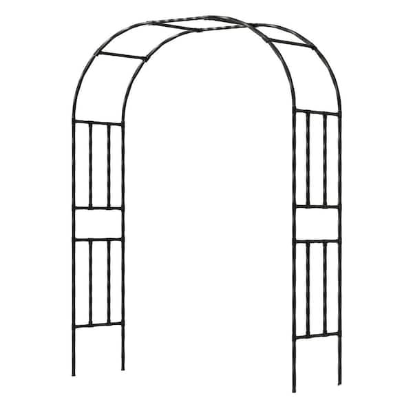 94.5 in. x 59.1 in. Metal Twist Garden Arch Trellis Arbor for Climbing Plants Outdoor Lawn Wedding Decor