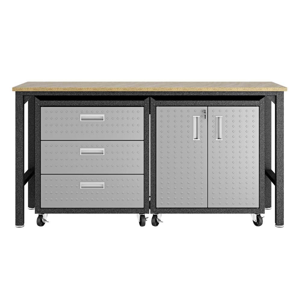 Duramax 4-Piece Garage Storage Combo Set with Worktable, Wall Cabinets and  Free Standing Cabinet