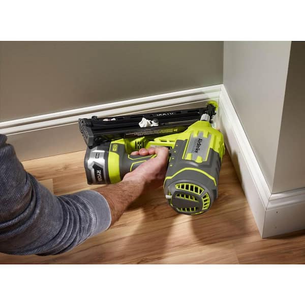 RYOBI ONE+ Cordless AirStrike 15-Gauge Angled Finish Nailer and 2.0 Ah Compact Battery and Charger Kit P330-PSK005 - The Home Depot