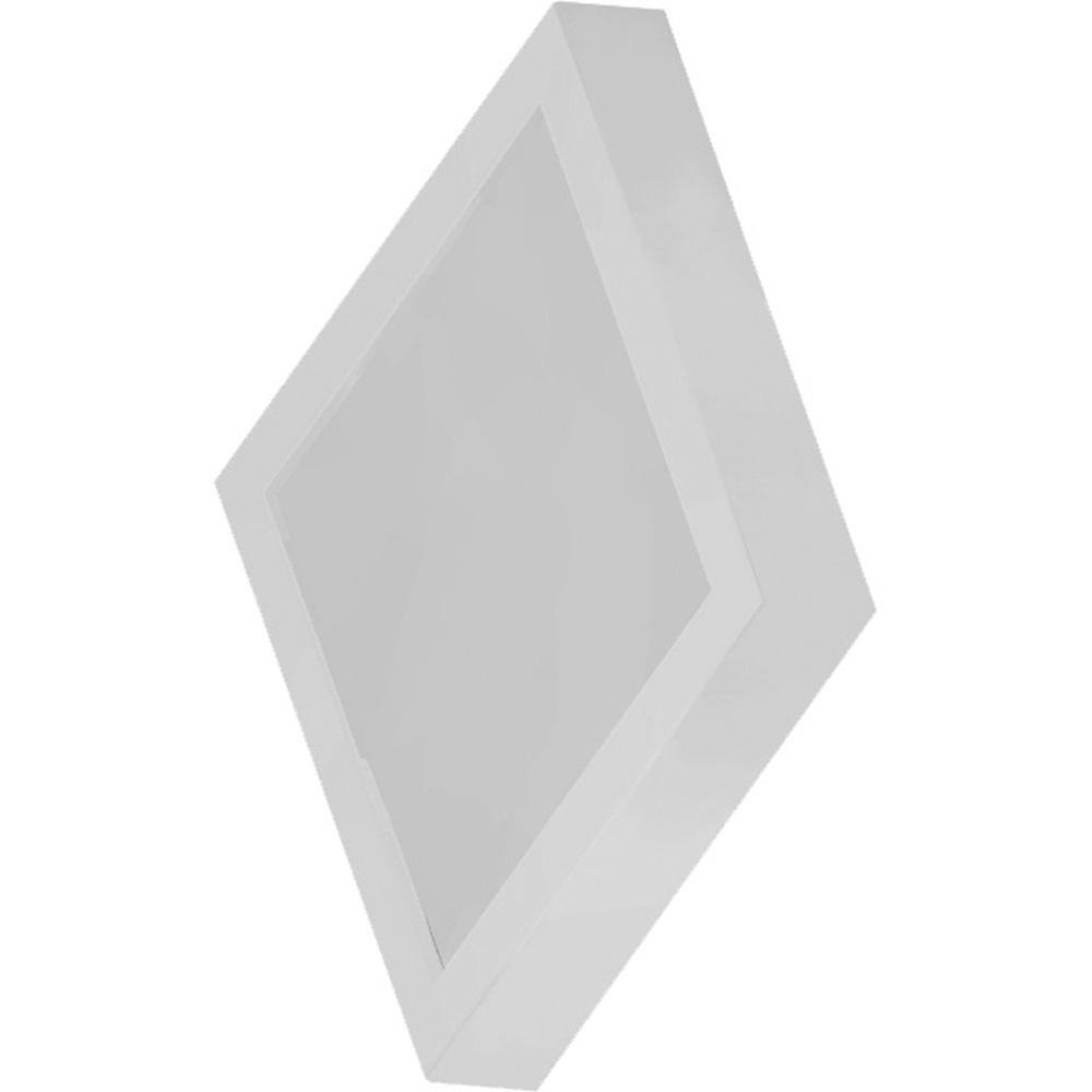 Satin White Square LED Flush Mount Ceiling Light, Modern 8"